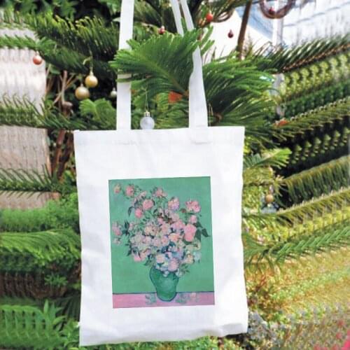 Van Gogh Shopping Bag Canvas Bag Graphic Leisure Harajuku Tote Bag Women Shoulder Bag Ulzzang Funny Large Tote Bag Classic