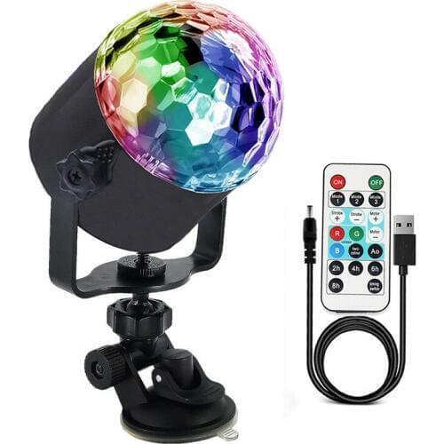 LED Magic DJ Disco Ball Stage Lights Sound Activated Crystal Colorful Laser Projector Lamp For Christmas Party Car Home KTV Show
