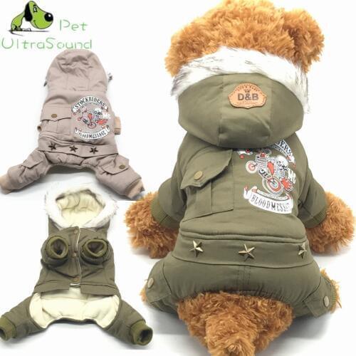 Warm Dog Clothes Winter Thick Fur Pet Puppy Jacket Coat Waterproof Dog Costume Clothing For Small Medium Large Dogs Chihuahua