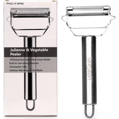Leeseph Ultra Sharp Julienne Peeler & Vegetable Stainless Steel Ergonomic, Potato Apple Peeler