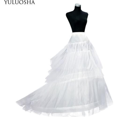 YULUOSHA Ruffle Vintage Petticoats Crinoline Petticoat Double Layer Underskirt for Wedding Dress Vestidos Para La Boda Formal