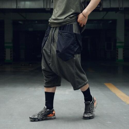 Nosucism Capcaity green shorts multiple pockets drawstring ykk zippers techwear streetwear japanese style