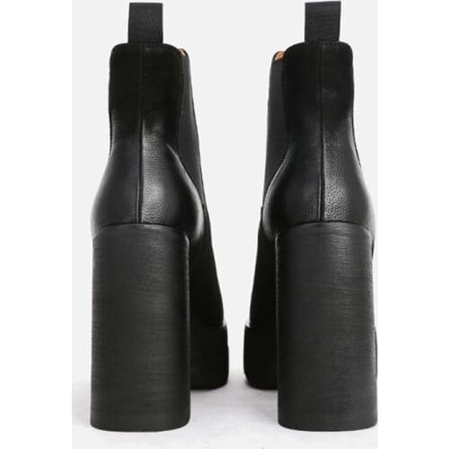 MUMANI Woman‘s Chelsea Boots Square Heel Genuine Leather New 2021 Autumn Winter Retro Martin Boot High Heel Platform ANKLE Boots