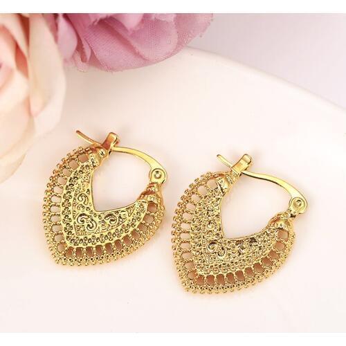 Gold love drop earring Ethiopian/Nigeria/Kenya /Ghana Gold color Dubai african Arab Middle Eastern Jewelry Mom Gifts