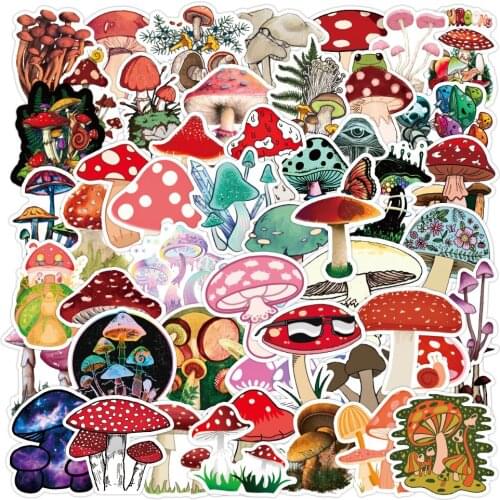 10/30/50pcs Mushroom Stickers Cartoon Aesthetic Manga Cute Kawaii Stationery Decal Laptop Scrapbooking Bullet Journal Notebook