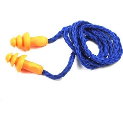 10Pcs/lot Soft Silicone Corded Ear Plugs Ears Protector Reusable Hearing Protection Noise Reduction Earplugs Earmuff Sleep