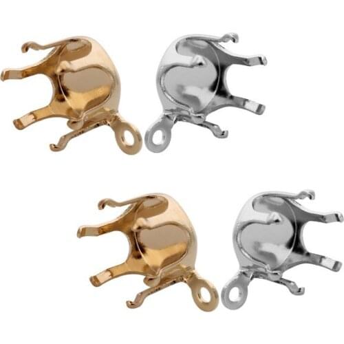 100pcs/lot copper Copper Empty Claw Settings for Fancy Stones Silver Gold Firmly Set Pedestal Base Frames fgd54