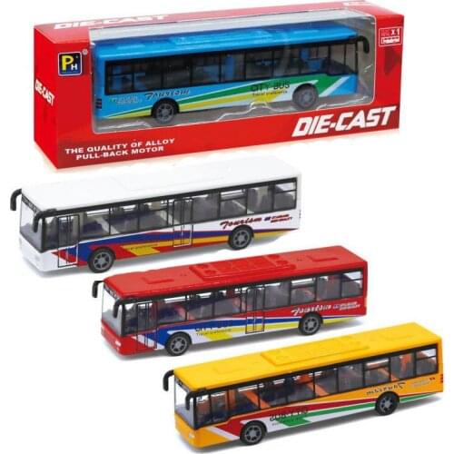15CM Pull Back Alloy Bus Model Multicolor Collection Toy Interesting Alloy Car Toy