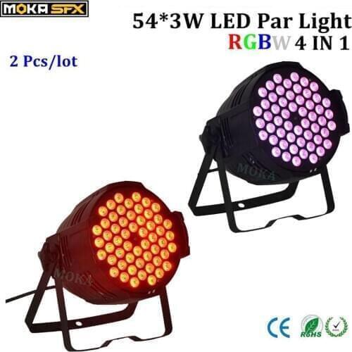 2 Pcs/lot 54 pcs 3W LED led par light rgbw 4 in 1 led flat par light led lamp night light for wedding decoration