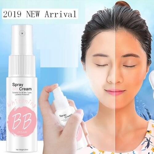 2019 Summer 20ml Spray BB Cream Brighten Whitening Concealer Moisturizing Face Makeup Portable Lazy Makeup Cream