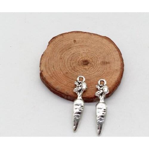 23 pcs High quality carrot charms Rabbit head pendant for Jewelry Making DIY Handmade supplies 25x6mm