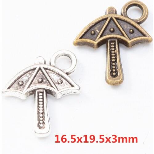 40 pieces of retro metal zinc alloy umbrella pendant DIY handmade jewelry necklace making 8359