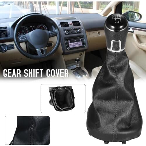 5 Speed Car Gear Knob Shift Stick Gaiter Cover Replacement for VW Golf 5 6 110mm Hole Diameter Black Gear Knob Gaiter Boot