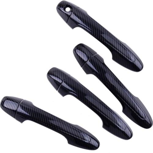 8Pcs/Set Car ABS Black Carbon Fiber Style Side Door Handle Cover Trim Fit For Toyota Tacoma 2016 2017 2018 2019 2020 2021