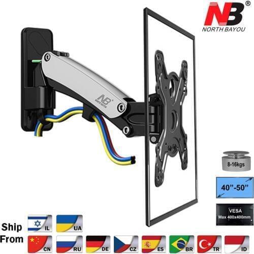 NB F350 Aluminum Gas Spring 40"-50" LCD LED TV Wall Mount Full Motion Monitor Holder Arm Loading 17.6-35lbs (8-16kgs)