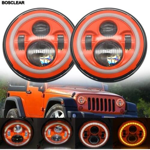 Car LED 7 Inch Round Headlight Conversion Kit For Ford F-150 1976 Mustang Chevy Camaro Mercedes BENZ-G55 rc truck v w santana