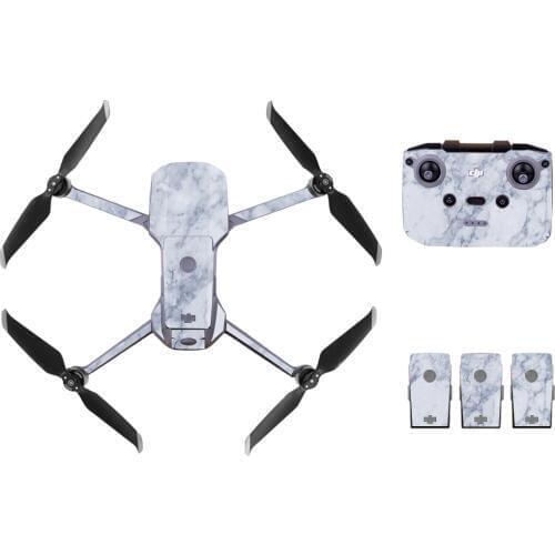 White Slate Decal Skin Sticker for DJI Mavic Air 2 Drone + Remote Controller Protection Film Cover+3pcs Battery Stickers