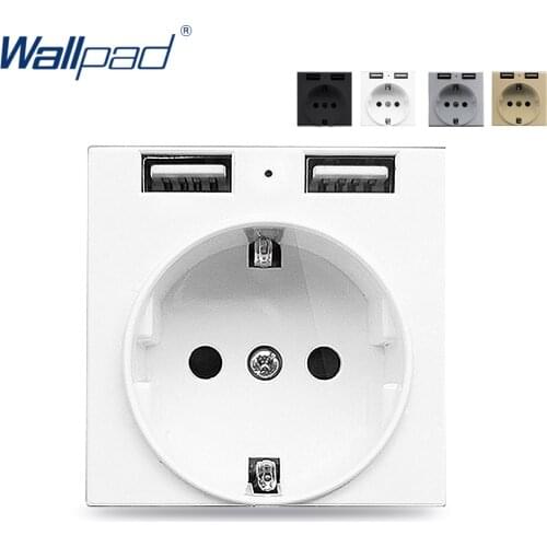 2.4A Double USB EU German Socket Electric Outlet Function Key For Module only 52*52mm Wallpad