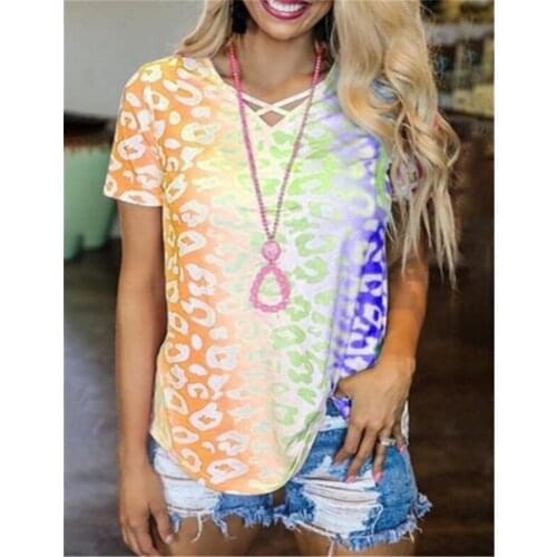 Summer T-Shirt Women Casual Girl Tee Shirts Colorful Tops Short Sleeve T Shirt Ladies Clothing Drop Shipping Fulfillment