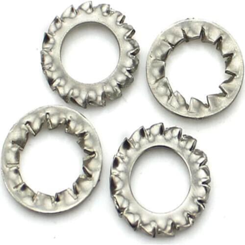 M3-M20 DIN6798/DIN6907 Serrated Lock Washers External and Internal Teeth 304 Steel Washers Int &Ext Toothed Gasket Ring