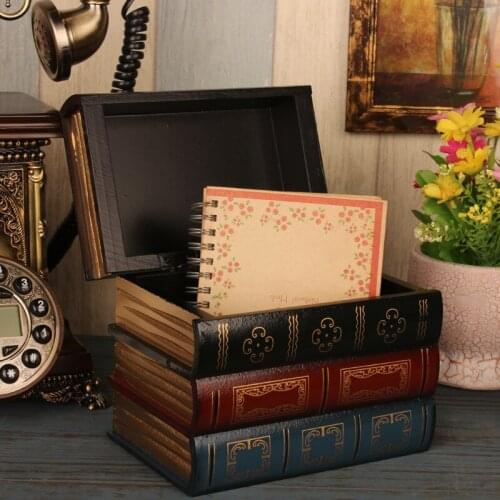 Simulation Book Shape Storage Box European Retro Decorative Ornaments Office Book Model Photo Props Book Decorative Accessories