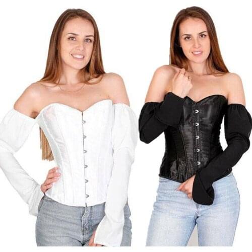 Hot Fashion Womens Blouse Off Shoulder Long Sleeve Shirt Corset Strap Casual Blouse Tops Sexy Lace Black Shirt Female Blusas