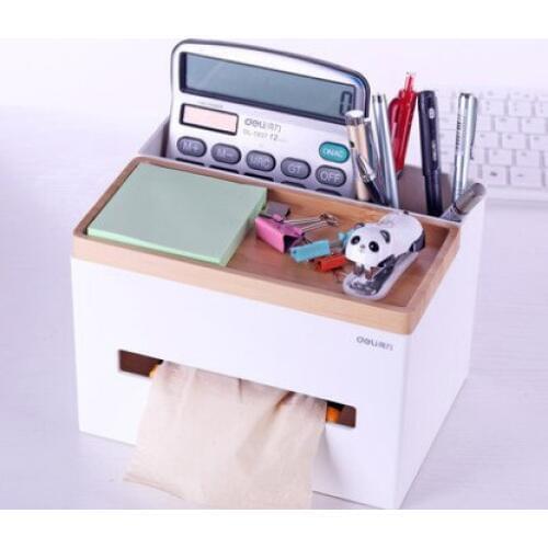 Fashion Multi-function Office Supplies Desk Organizer Bamboo-plastic combination Collection Pen Holder