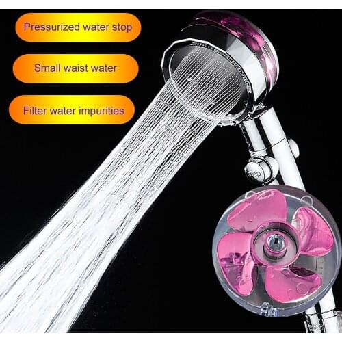 High Pressure Bath Shower Head Handheld Massage SPA Rotary Rainfall Sprayer Nozzle Small Waist Flow Bathroom Accessories