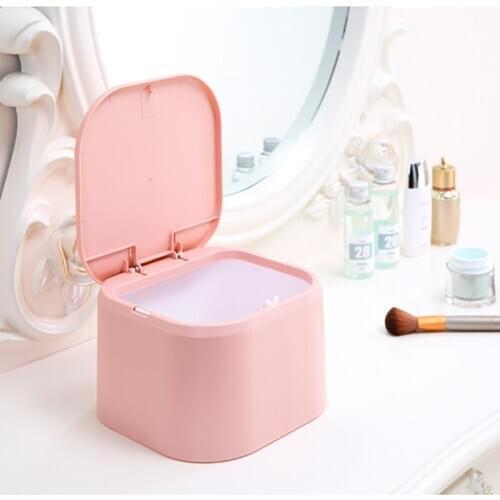 Mini Desktop Trash Can Office Desktop Waste Bin Dining Table Garbage Container Portable Car Trash Can Home Rubbish Bin Dustbin