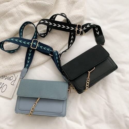 Solid Color Small PU Leather Crossbody Bags for Women 2021 Chain Designer Lady Travel Shoulder Bag Handbags Bolso Mujer