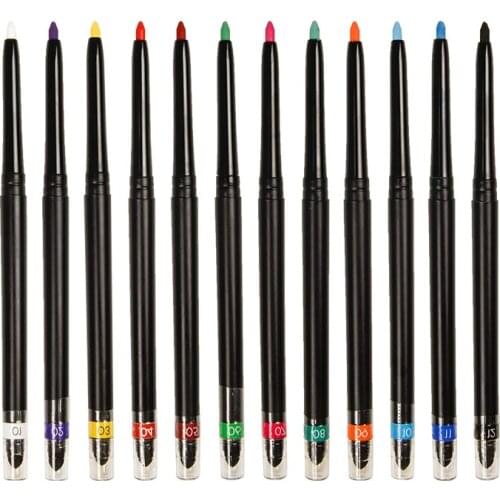 Wholesale Colorful Eyeliner Pencil Private Label Neon Waterproof Matte Eye Liner 12colors White Liquid Eyeliner