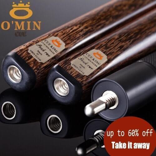 Original O'Min Hurricane 3/4 Split Pool Cue 11.5mm Tip Professional Ash wood Shaft Ebony Butt with Aluminum Scalable Extension