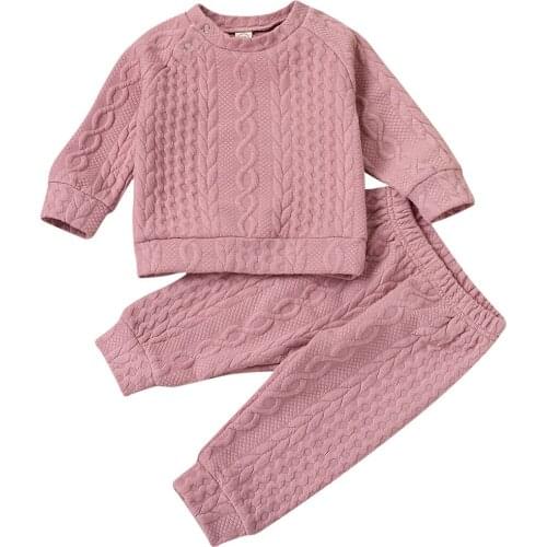 Autumn 2pcs. Children Clothes of Sleepwear Pure Color Cotton Childrens Pajamas Set Childrens Suit Baby Clothes Sets Body Suit