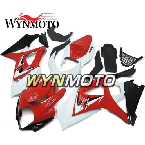Complete Fairings Kit For GSXR1000 2007-2008 07 08 K7 ABS Plastics Bodywork Cowlings Red White Fairings Kit Frame Covers Panels