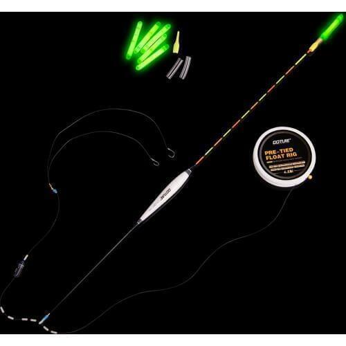 Goture Vertical Buoy Fishing Float Fishing Rig Chemical Light Sticks Set Kit Carp Fishing Accessories