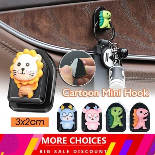 Durable Cartoon Creative Hook Cute Sticky Multifunctional Mini Hook Adhesive For Home Organizer Decorative & Car Seat Back Hook
