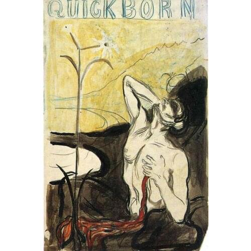 Oil Painting Reproduction on Linen Canvas,the-flower-of-pain-1897 by Edvard Munch,100% handmade,abstract oil painting