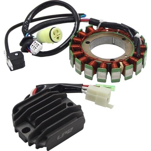 Motorcycle Voltage Regulator Rectifier+Ignition Magneto Stator Coil For Yamaha YFM40 400 2X4 4X4 OEM: 5FU-81410-00 4KB-81960-02