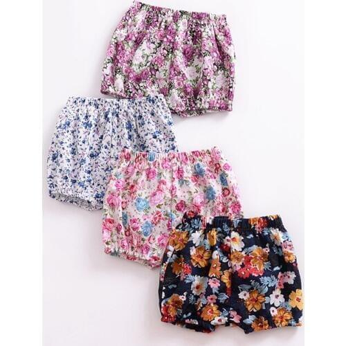 Summer Fashion Baby Girls Cotton Floral Shorts Newborn Infant Bloomers Girl Pattern Toddler Trousers PP Pants Clothes