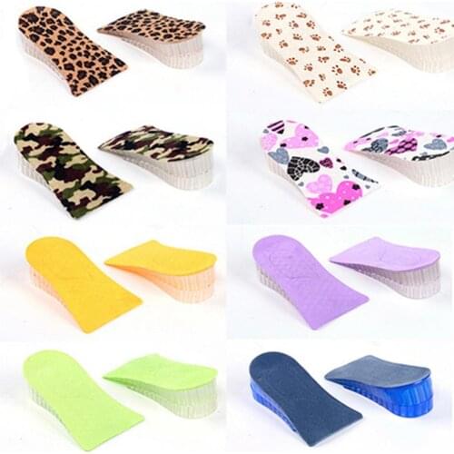 Unisex Silicone Lift Height Increase Double Layers Shoe Insoles Heel For Feet Care Skin Products Medical Tools