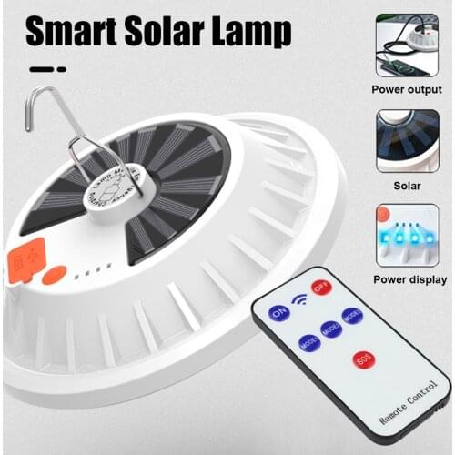 Solar Rechargeable Lamp Portable USB Outdoor Camping Tent Light Remote Control Camping Light 2021