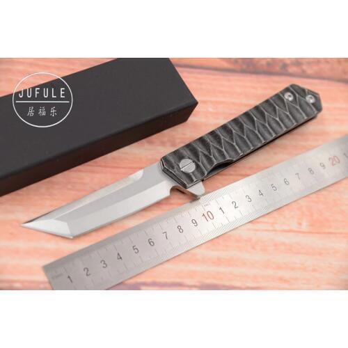 JUFULE Qwaiken Steel handle Ball Bearing Flipper folding tactics survival vg10 blade outdoor EDC pocket tools kitchen knife