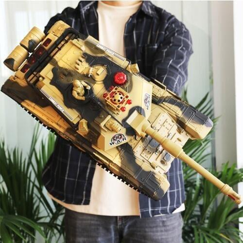 54CM Super Large Track Rolling Remote Control Tank Can Launch Combat turret 360° Rotating analog Sound Simulation Bombing 2.4GHZ