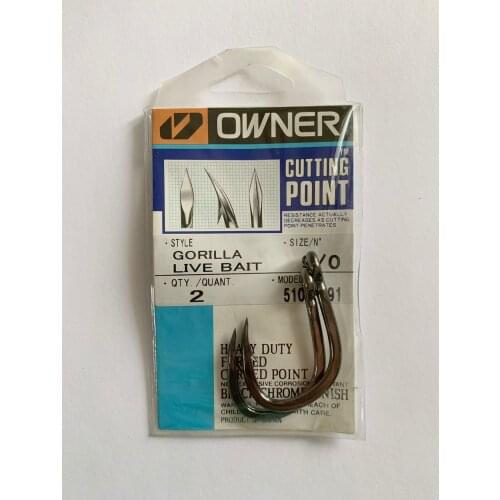 Fish hooks OWNER Cutting Point 5105-191 N ° 9/0 envelope 2 pcs. LIve Bait
