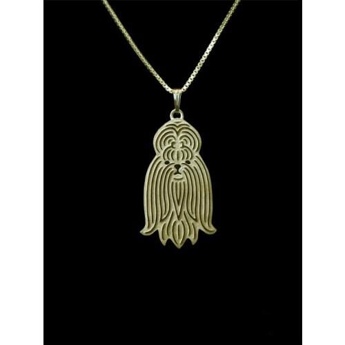 Trendy personalized cute Shih Tzu pendant necklace women gold silver plated statement