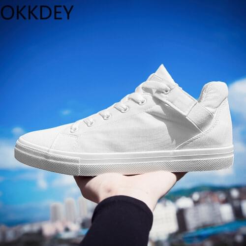 Student Korean mens shoes casual shoes mens small white shoes board shoes autumn high top all black shoes mens canvas shoes