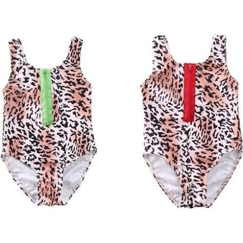 UK Toddler Kids Baby Girls Leopard Swimwear Bikini Set Swimsuit Swimming Clothes
