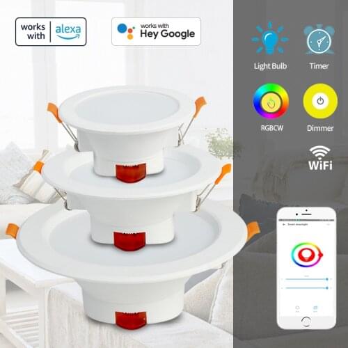 Newest Smart Zigbee 3.0 Downlight 5/7/9W RGBCW Ceiling Light EWeLink APP Remote Control Work With Alexa Google Home Automation