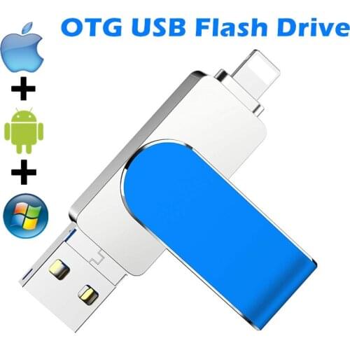 IOS OTG USB Flash Drive the first 2 in 1 Pendrive for Iphone lightning/IOS/PC 256GB 128GB 64GB 32GB pen drive 16GB usb 3.0