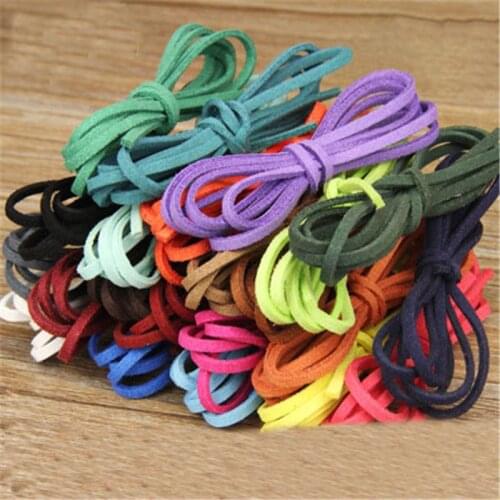 Aclovex 20m/lot 3mm Faux Suede Cord String Fit Craft Necklace Bracelet Velvet Rope Thread Cords for Jewelry Making Findings